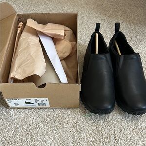 Merrell Black Leather Slip-On Loafers